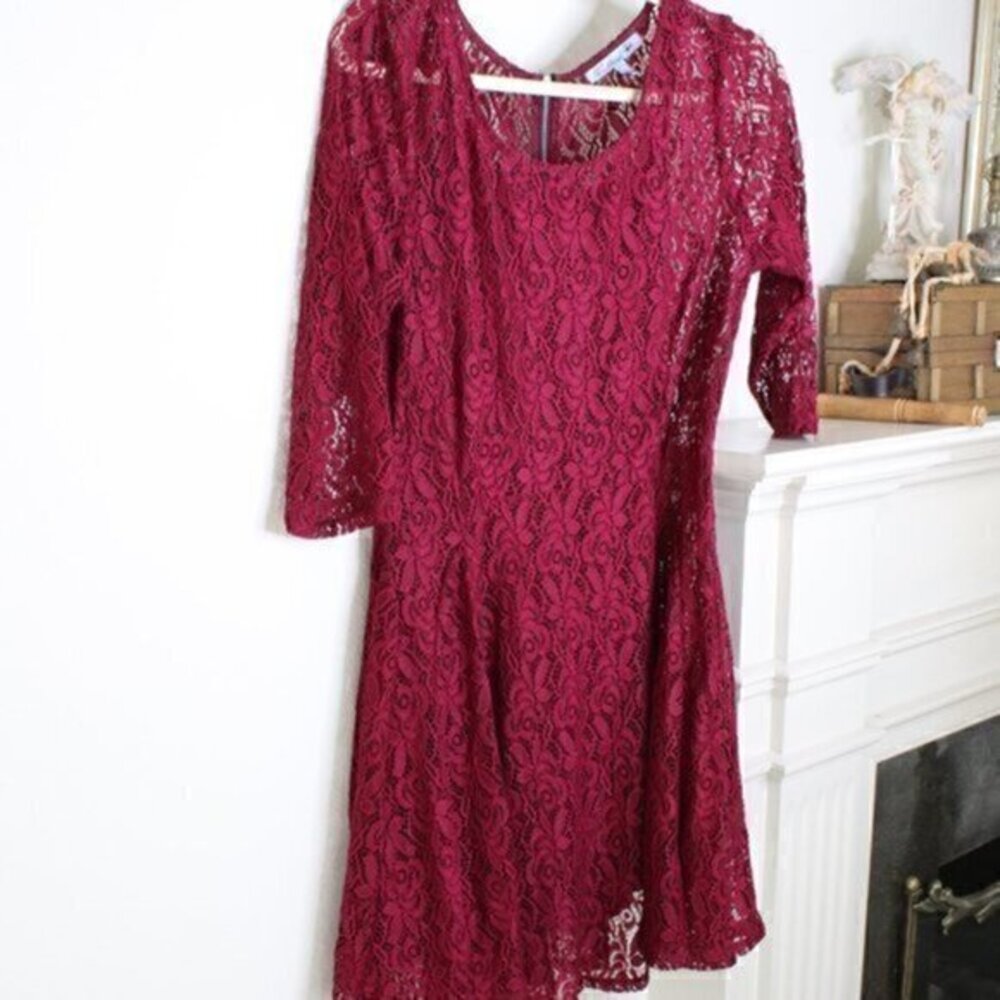 Fishbowl dress Burgandy Lace Dress large
